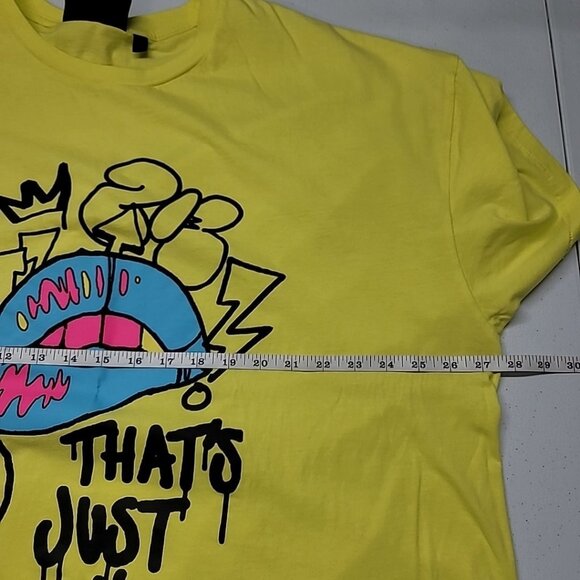 No Boundaries Mens 3X Large Tshirt Neon Yellow Oversized Airbrush Street Art Y2K - Picture 10 of 12